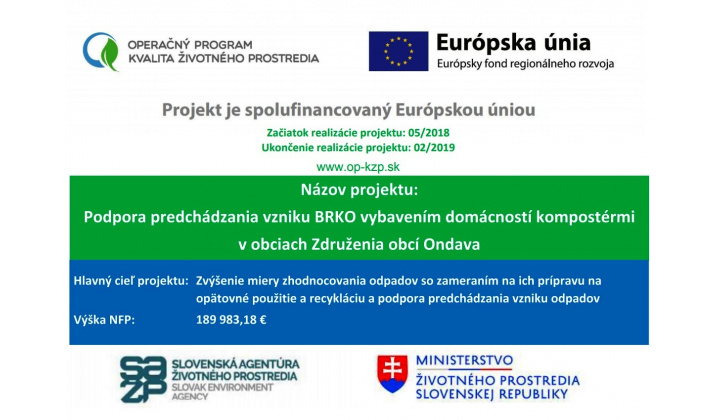Projekt na spolufinancovanie európskou úniou